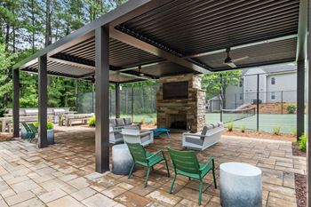 Outdoor Lounge with Fire Place & Comfortable Seating